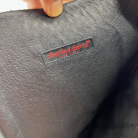 Charles David Womens 9 Boots Matte Black Moto Riding Zip Back Made Italy - Picture 9 of 13